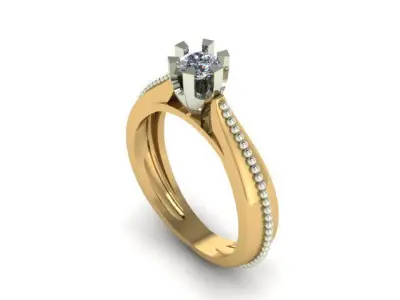 solitair ring for daimonds 3D print model