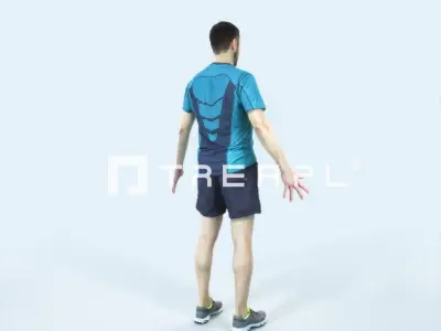 Portrait 09A Animated Rigged Sports Man Low-poly 3D model