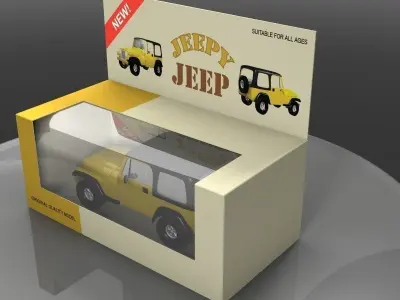 Yellow Toy Car in a Package 3D model