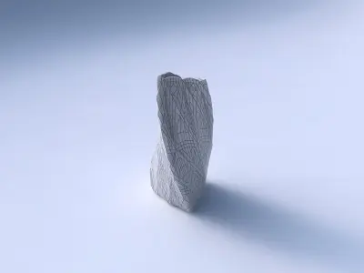 Vase twist curved tipping triangle with fine mosaic plates 3D print model