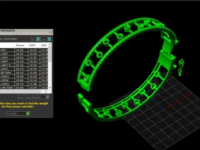 luxury jewelry bangle  3D print model