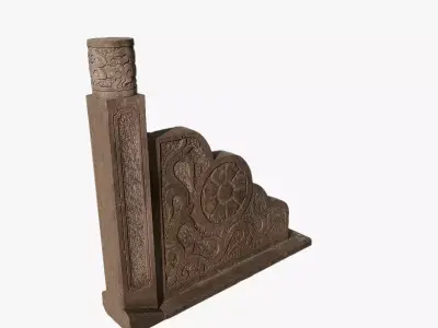 Anydrafts Stone carving railing 01 Low-poly 3D model
