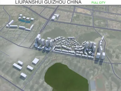 Liupanshui Guizhou China 30km Free low-poly 3D model