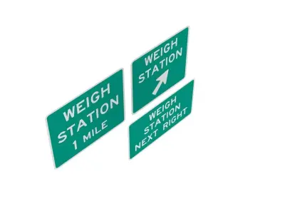 Road Sign US R13 Series Weigh Stations 3D model