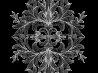 Wall decor flowers with leaves for milling CNC machines 3D print model