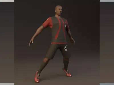 Football Player game ready character Low-poly 3D model purchase