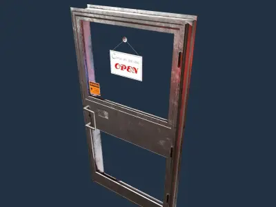Front door for Shops Low-poly 3D model