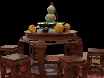 Chinese gourd wine bottle   3D model