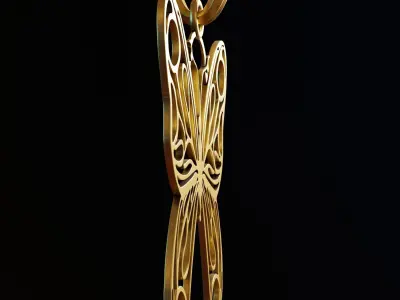 Butterfly Stylized Pendant Amulet Necklace Design 3D print model