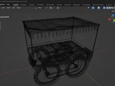 Fruit Cart Low-poly 3D model