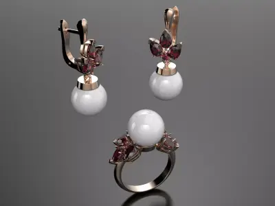 Pearls set for women  3D print model