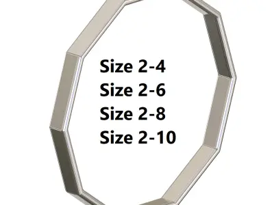 Stylish Decagon Bangle 3D print model