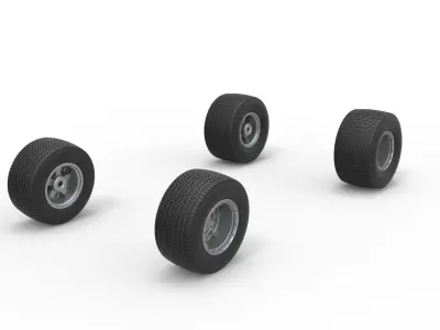 Wheel set of Australian Super Sedan Scale 1 to 25 3D print model