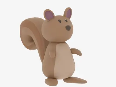Cartoon Squirrel 3D model