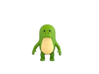 Rigged Crocodile Character 3D model