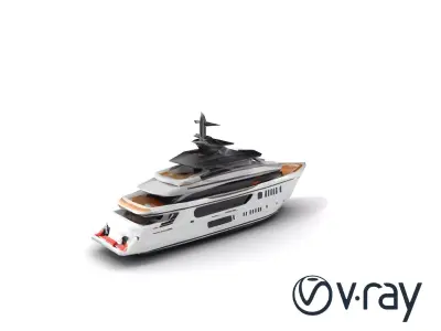 Hyper-Luxury Presidential Yacht model pack Low-poly 3D model