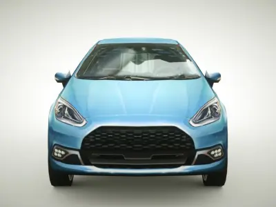 Generic Small City car v2 Low-poly 3D model