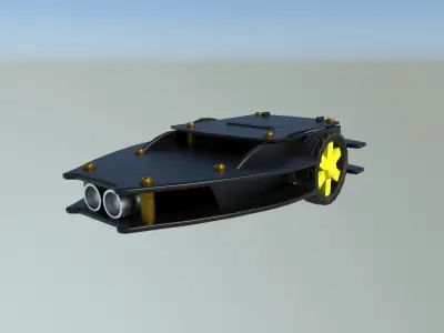 robot car Low-poly 3D model