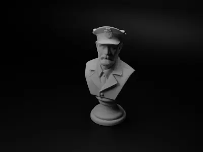 Train Engineer Bust Chess 3D print model