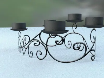 Wrought iron advent wreath Low Poly Chandelier Free low-poly 3D model