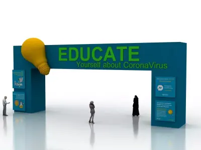 Huge ads Gate for Coronavirus-Tunal Low-poly 3D model