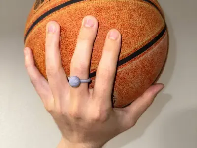 Basketball Ring 3D Printable Finger Ring in 8 Sizes 16 to 23 mm 3D print model