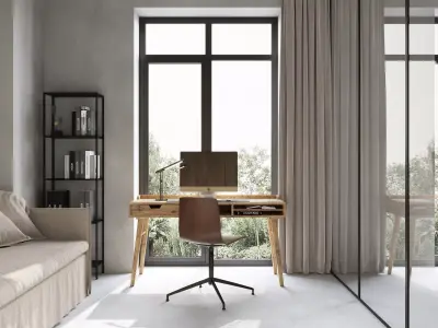 Modern living room dining room interior scenes 591 3D model