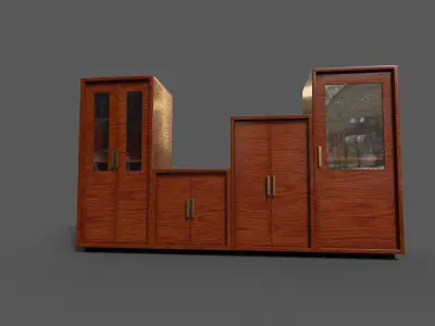 Set Modern Furniture 3D Model Low-poly 3D model