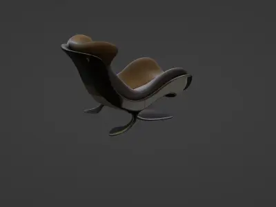 Futuristic Curved Lounge Chair 3D Model 3D model