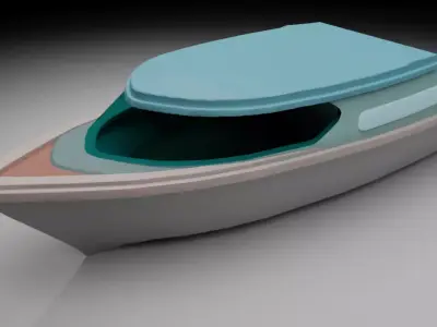 Yacht Low-poly Model Free low-poly 3D model