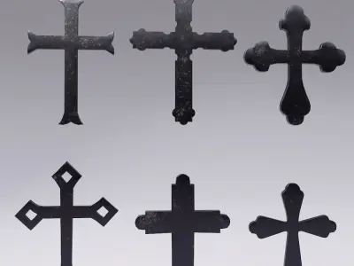 Cross Christianity symbols low poly 3d model Low-poly 3D model