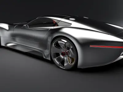 3D mercedes futuristic sports car Low-poly 3D model
