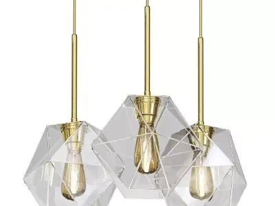 Sculptural Glass 3 Light 3D model