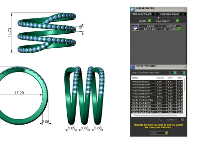 Multi Row Diamond Band Ring 3D print model