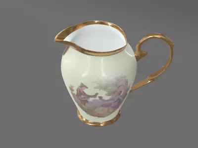 Jug Milk Porcelain Retro 3D Model 3D model