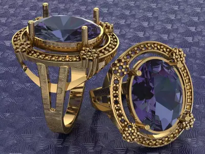 engagement ring 3D print model