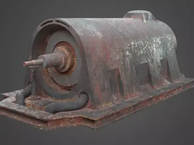 Factory Element - Industrial Motor Low-poly 3D model