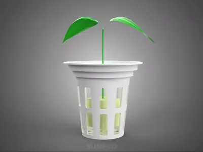 HYDROPONIC SEEDLING NET POT PLANT SOIL LESS SPONGE MEDIUM SPROUT 3D model