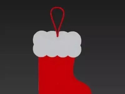 Hollow Christmas Stocking Ornament  Minimal Festive  3D print model