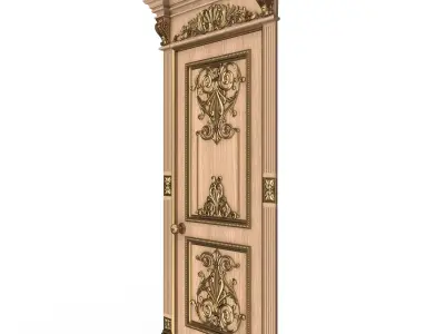 Carved Door Classic 0902 Wood Low-poly 3D model