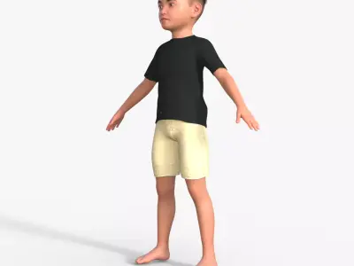 Realistic 3D Boy Child Character Rigged 3D model purchase