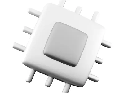 3d Microchip line icon 3D model