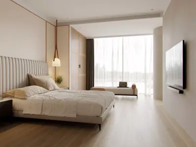 Bedroom interior scenes 3D model 11