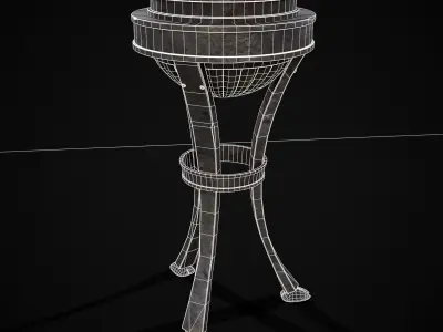 Medieval Rustic Iron Brazier Low-poly 3D model