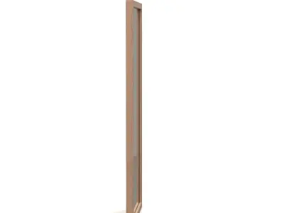 Oak Light Frame Wall Mirror 3D model
