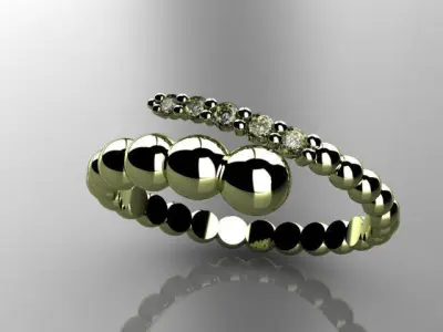 snake ball ring 3D print model