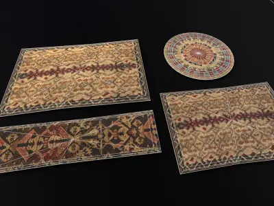 Japanese Rugs  Low-poly 3D model