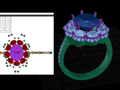  Luxury brilliant flower ring 3d model 3D print model