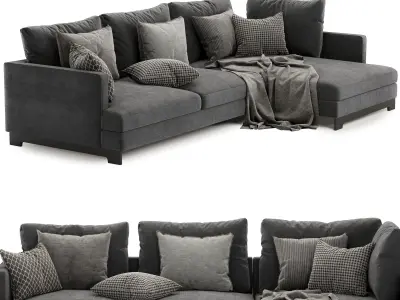 easytime fabric sofa with chaise 3D model