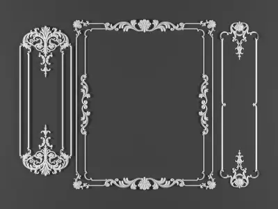 3 ornamental classic decoration frame  3d model kitbash vol 27 3D model